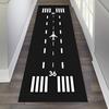 Airplane Runway Rug Sunset City Long Runner Rug Non Slip Washable Kitchen Mat Airport Light Scenic Hallway Entryway Carpet