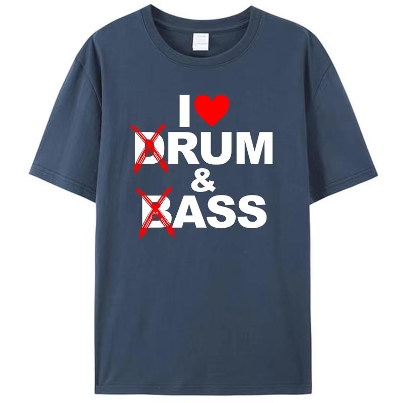 Funny Drum & Bass / Rum & B-Ass Lovers Drummer Leisure Men's T-Shirt Clothing Women Cotton Short Sleeve Tees Casual Vintage Tops