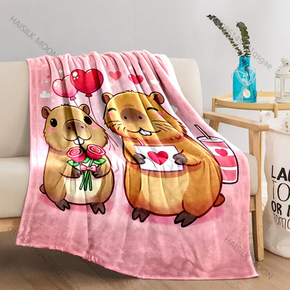Verschiedene Größen Capybara Cartoon Decke Warm Weich Flauschig Überwurf King Size Luxus Überwurf Kinder Erwachsener Bett Sofa Decke Reise Überwurf