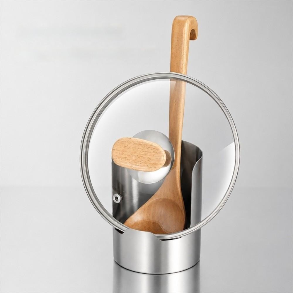 Stable Pot Lid Holder Heat-Resistant Utensil Holder Easy To Clean Spoon Holder Kitchen Organizer