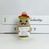 Funny Positive Crochet Cow Doll Desktop Ornament Handmade Cheer Emotional Support Positive Cow with Card Home Party Decoration