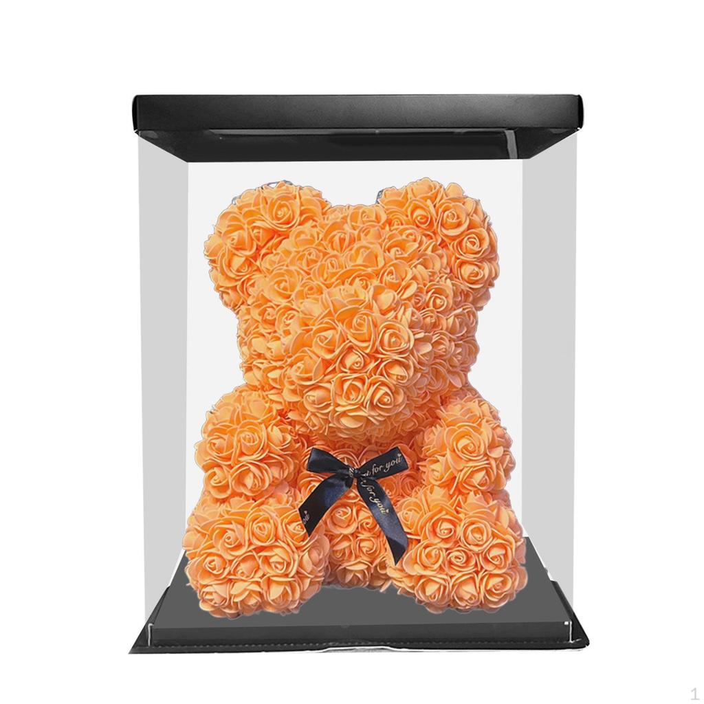 Kreativer Schaumstoffblumenbär in einer Schachtel für Muttertagsgeschenke an geliebte Menschen