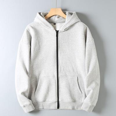 Original Foreign Trade Surplus American-Style Fleece Thickened Hooded Zip-Up Sweatshirt Men's Autumn and Winter Loose Casual Jacket