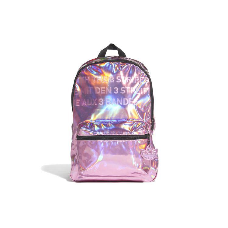 Adidas Originals BP PU IR Laser Letter Print Trendy Casual Sports Backpack Unisex Backpack Bright-Pink GN2130 Bright Pink