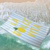 1pc La Dolce Vita Beach Towel - Italian Retro Quote, Ultra-Soft Quick-Dry Microfiber, Light Blue & White Striped Design