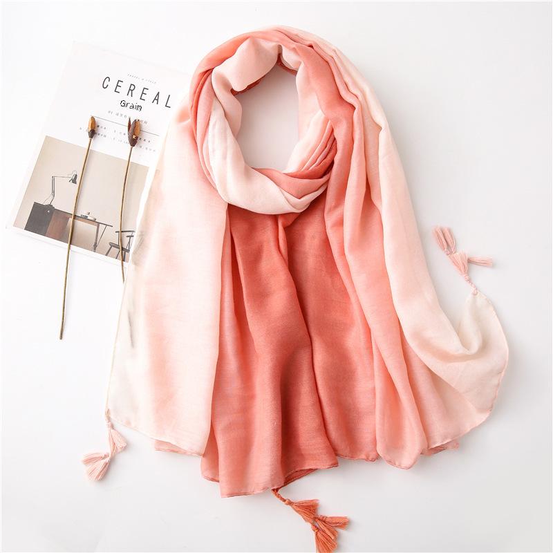 Écharpe Géométrique à Franges en Coton Style Européen et Américain d'Été pour Femme - Châle Protection Solaire