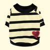 Pet Vest Stripe Pattern Dress-Up Breathable Pullover Type Comfy Dog Clothes for Home Wear