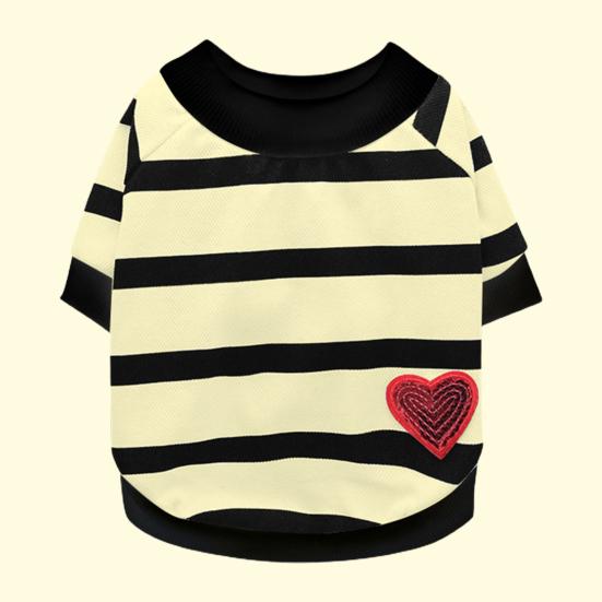 Pet Vest Stripe Pattern Dress-Up Breathable Pullover Type Comfy Dog Clothes for Home Wear