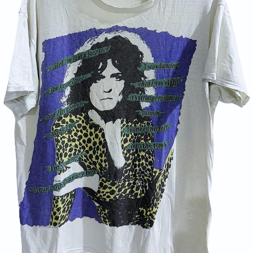 Vintage 80s 1985 MARC BOLAN T-REX Glam Rock Psychedelic concert Tour t shirt size L Acme Total Merchandising