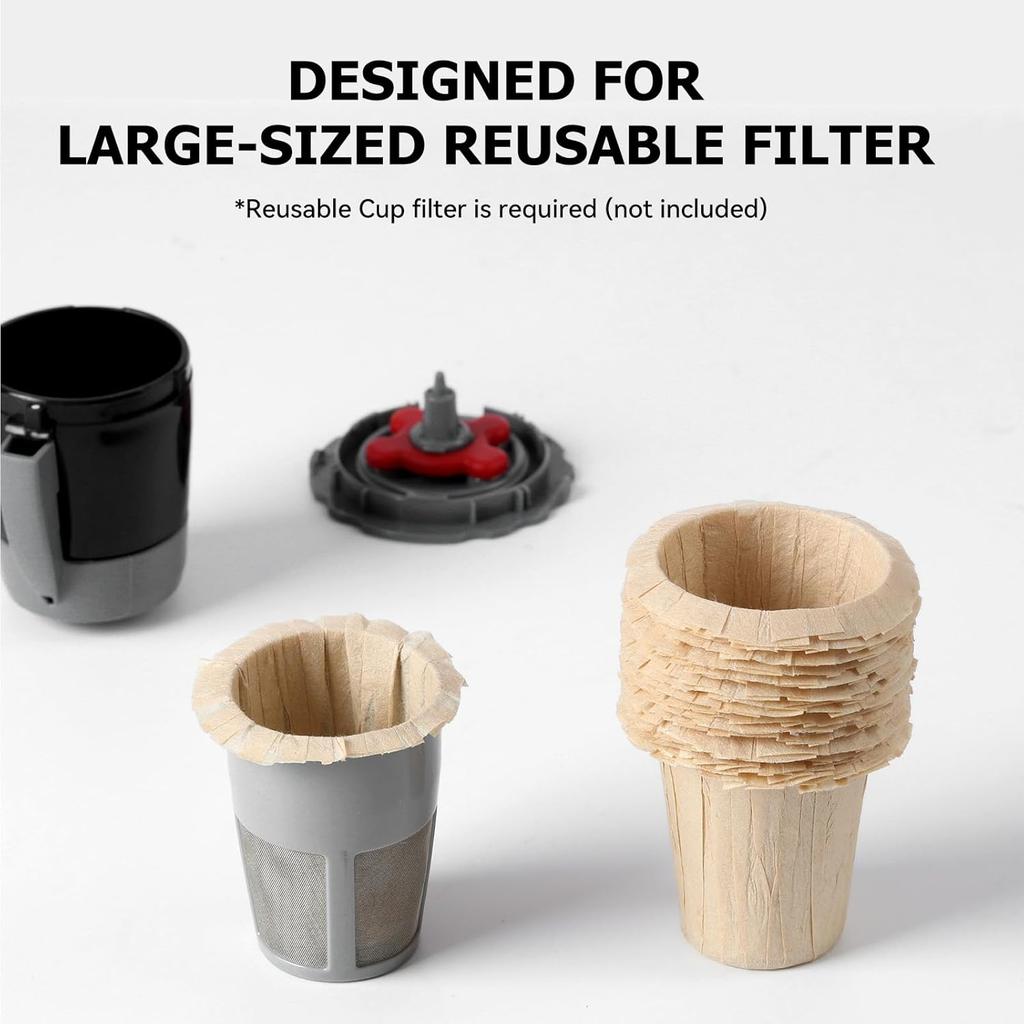 Jednorázové kávové filtry pro můj K-Cup, K-Carafe, Cuisinart SS-RFC a další velké opakovaně použitelné filtrační kalíšky (Nebělený 100 kusů)