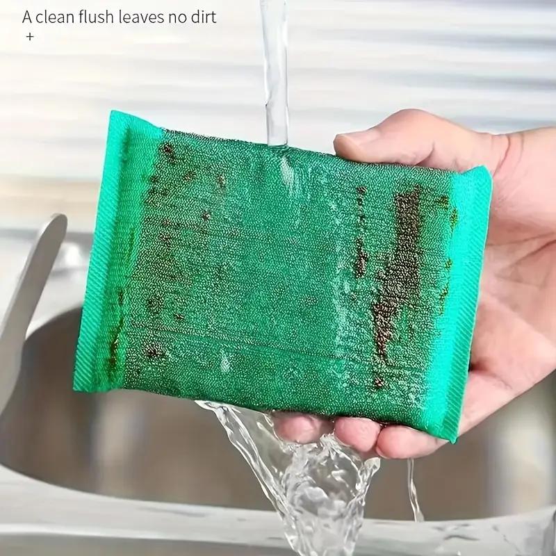 10/30pcs Steel Wire Sponge Wipe Non-stick Oil Brush Double Sided Cleaning Cloth Kitchen Dishcloth Scouring Pad Rag Cleaning Tool