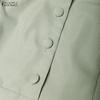 ZANZEA Women Elegant Lapel Collar Casual Short Sleeve Dress