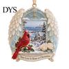 Christmas Tree Hanging Supplies Red Birds Ornament, 2D Acrylic Bird Decoration Memorial Keepsake Gift with Angel Wings, Holiday Pendant for Home Decor