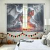 2 Stück Gotische Totenkopf Dämonen Druck Stangentasche Vorhänge, Lichtblockierend Sichtschutz Fenster Vorhänge für Wohnzimmer Schlafzimmer Innen Haus D