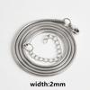 Fashion Round Snake Chain Necklace Silver Color 40/45/50/55/60cm Stainless Steel Necklaces For Women Men Jewelry Different Width