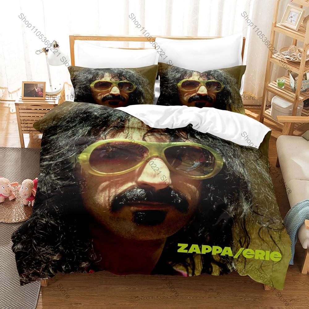 Leggenda del Rock Sperimentale Frank Zappa Stampa Integrale Set Biancheria da Letto 3 Pezzi Copripiumino + 2 Federe Teen Stanza del Dormitorio Decorazione per la Casa
