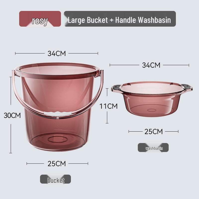 Förtjockad Transparent Plasttunna med Lock: Hushållsvattenförvaring, Tvätt- och Studentrums-användning