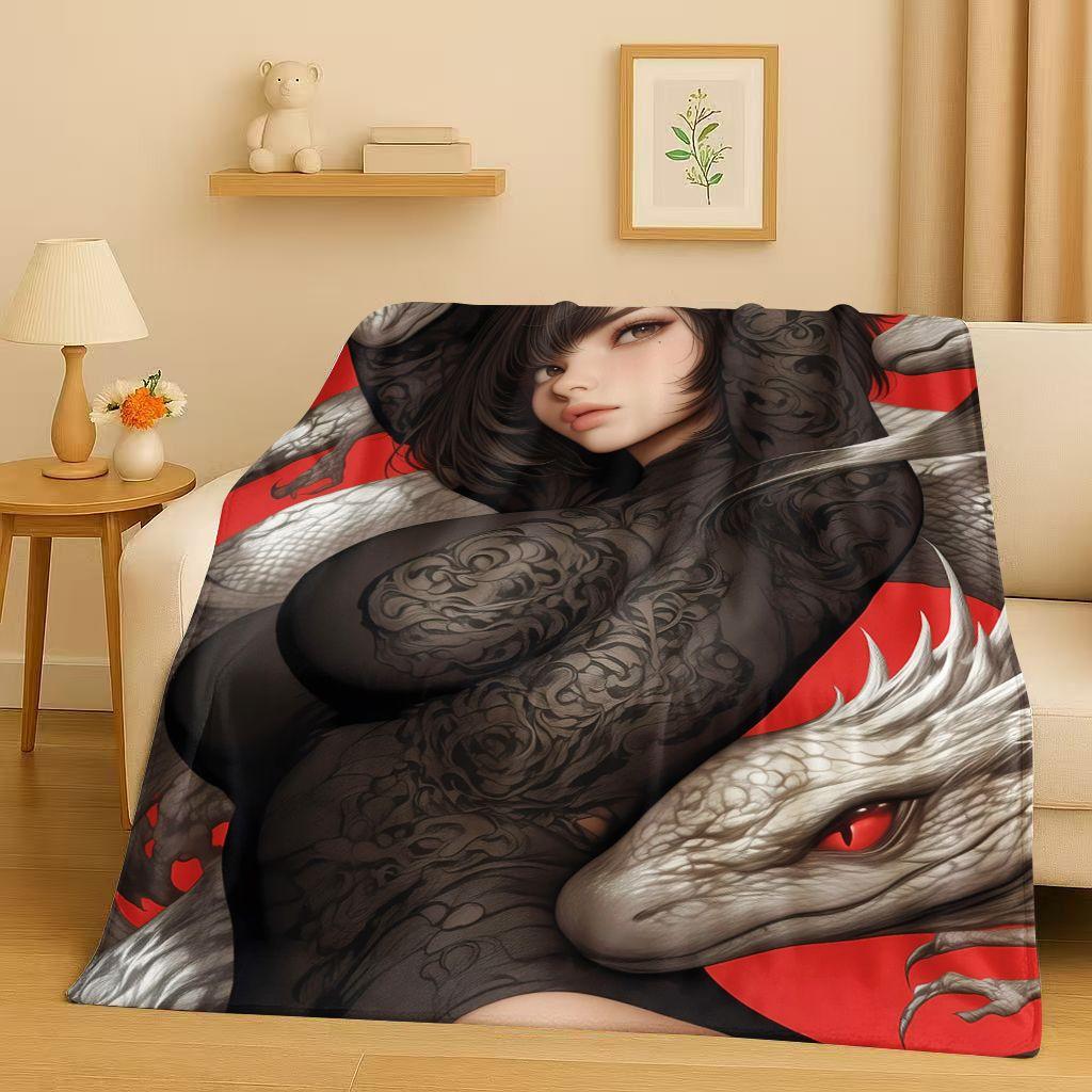 2026 New Sexy Bikini Girls Cartoon Anime Characters Flannel Blanket,Soft Plush Throw for Home Bedroom Bed Sofa Cover Trave Gift