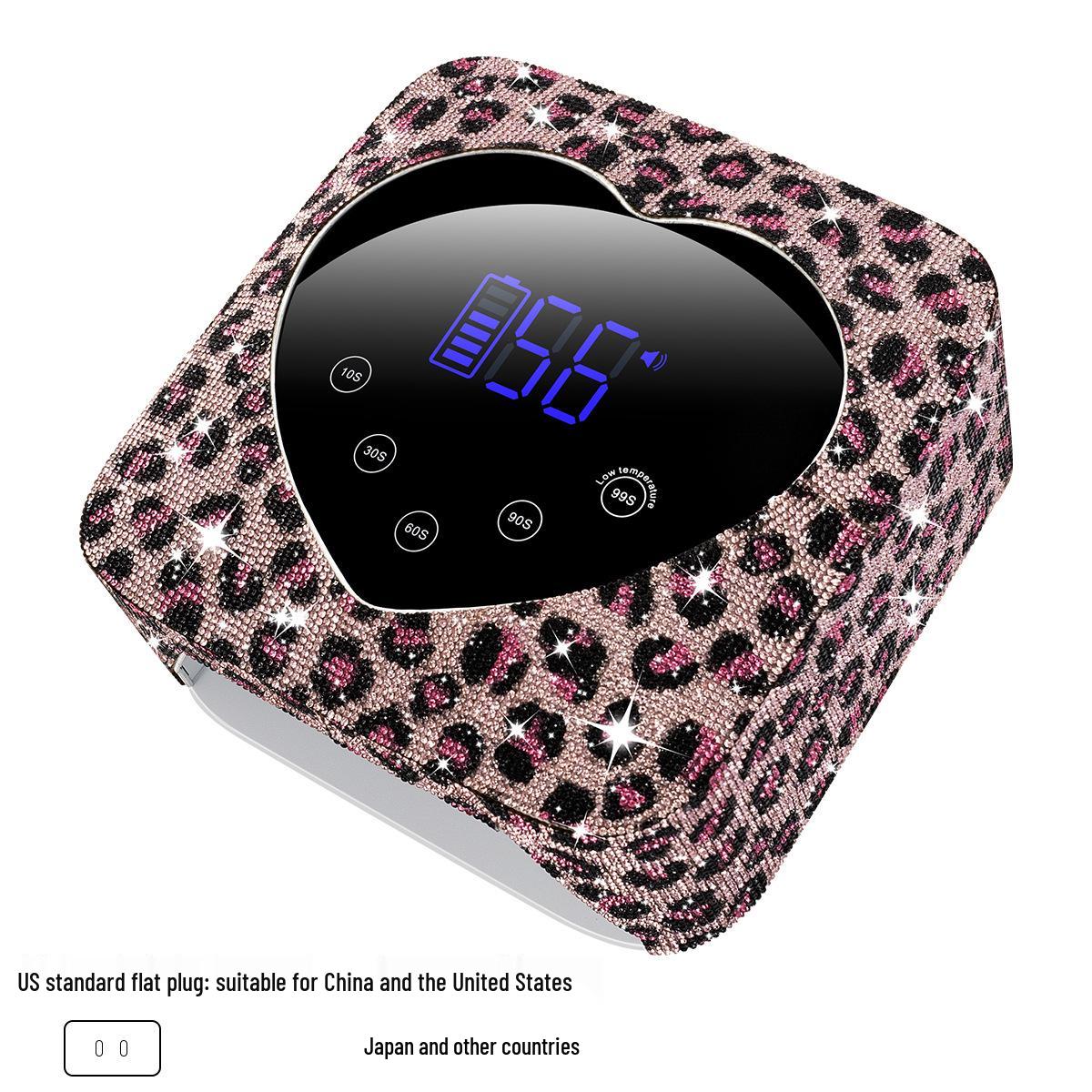 

Wireless High-Power Rhinestone Leopard Print Nail Lamp - Rechargeable & Hand-Friendly