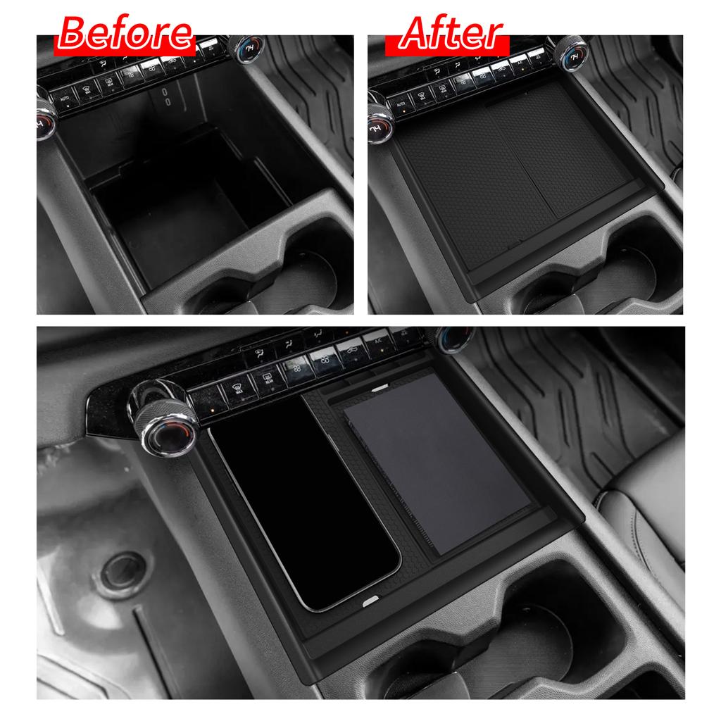For Chevy Silverado EV 2025-2026 Center Console Storage Box Tray Double-layer Organizer Interior Accessories Tidying ABS 2PCS