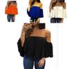 Blusa Estiva Casual da Donna di Pregiata Qualità, Moda, Scollo a Barca, Manica Lunga