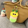 Caterpillar Keyring Pendant Plush Sunglasses Keychain, Soft Backpack Purse Charm Keychain Bag Charm, Colorful Stuffed Toy