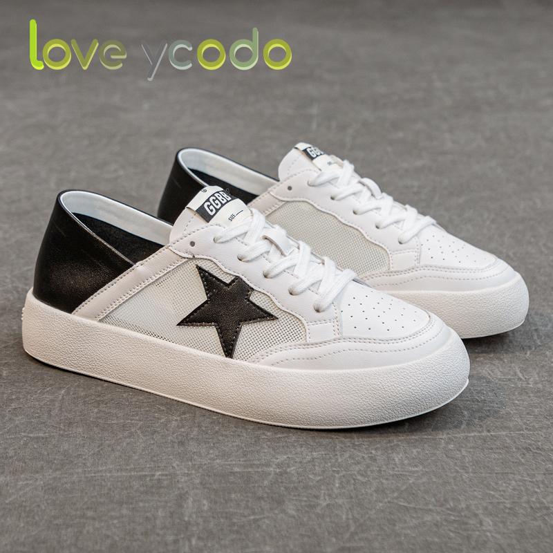 love ycodo Brand Women and Girls Students Natural Leather Fashion Comfortable Loafers a Combination of Slipper and Loafer