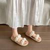 Popular White One-word Flat-bottomed Slippers Female Summer Wear Fairy Wind Cool Slippers