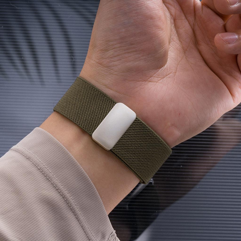 Magnetic Nylon Elastic Loop Strap for Apple Watch Ultra Band 49mm 45 44 46 42 38 40 41mm Stretchy Wristband for Series10 9 8 7 6