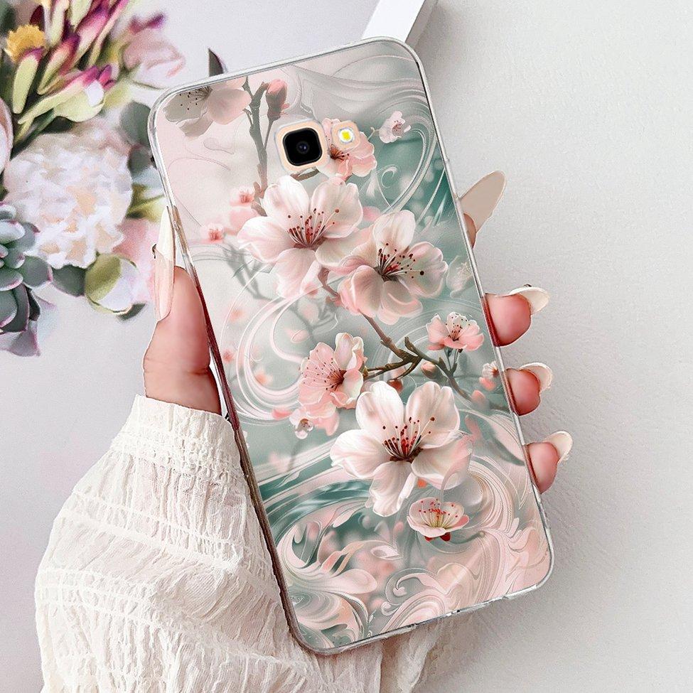 For Samsung J4 Plus Case Clear Cute Fashion Flowers Cool Painted Back Cover For Samsung Galaxy J4+ Phone Case SM-J415F SM-J415G