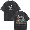 Anime Vagabond Miyamoto Musashi Vintage Washed Tshirts Men Women Clothing Fashion Casual Short Sleeve Oversized ONeck T Shirts