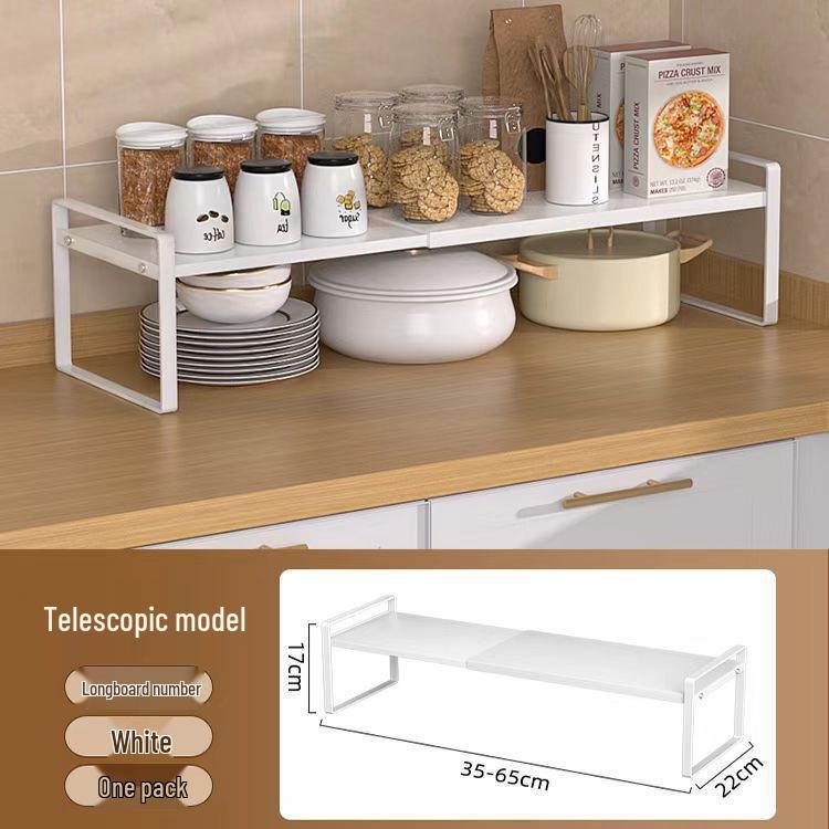 Retractable Layered Storage Shelf - Nail-Free Iron Organizer for Dorms