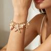 Starfish Shell Charm Bangle, Summer Beach Fashion Bracelet, Boho Style Wrist Jewelry Accessories for Women Girls