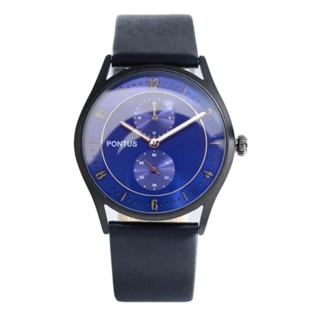 Men s Round Blue Oversized Detailed Wristwatch A20467_(Large) Blue