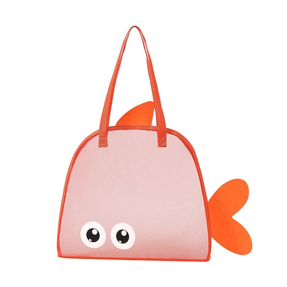 

Big Eyes Sand-Proof Beach Tote Bag Lightweight Swimming Storage Bag Mesh Beach Bag Outdoor Camping оранжевый