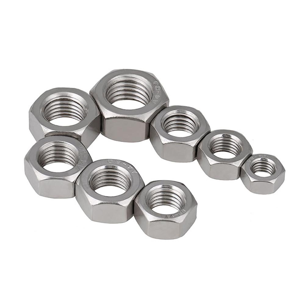 DIN934 GB6170 SUS304 Stainless Steel Hex Nut UNC UNF BSW Thread Metric Imperial Hexagon Lock Nuts 0#-12# 1/4-3/4 Inch