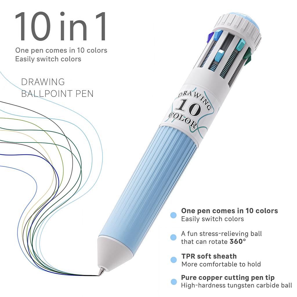 Macaron 10 in 1 Colored Ballpoint Pens 28/60 Colors 0.8mm Smooth Writing Drawing Retractable Ballpoint Pen for School Party Gift