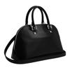 Coach Satchel Silver Logo Leather Shoulder Bag Women Bags Black CDV19-SVBK
