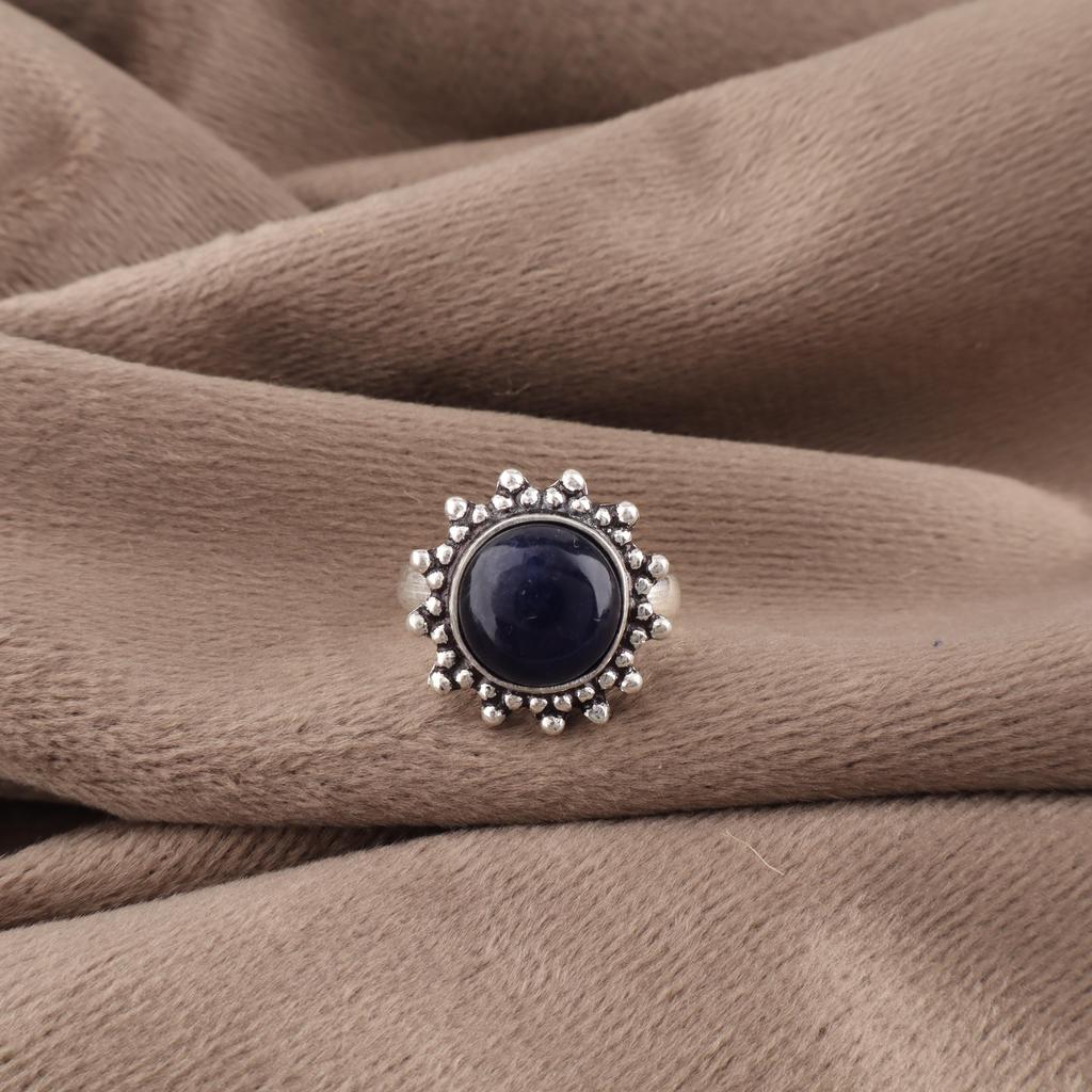 Sodalite Handmade Gemstone Ring, 925 Solid Sterling Silver Ring Beautiful Jewelry, Ring For Engagement Gift