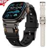 Luxury Rubber Strap for Apple Watch Band Ultra 2 49mm 46mm 45mm 44mm Sport Silicone Bracelet for iWatch Series 10 9 8 7 6 4 5 Se