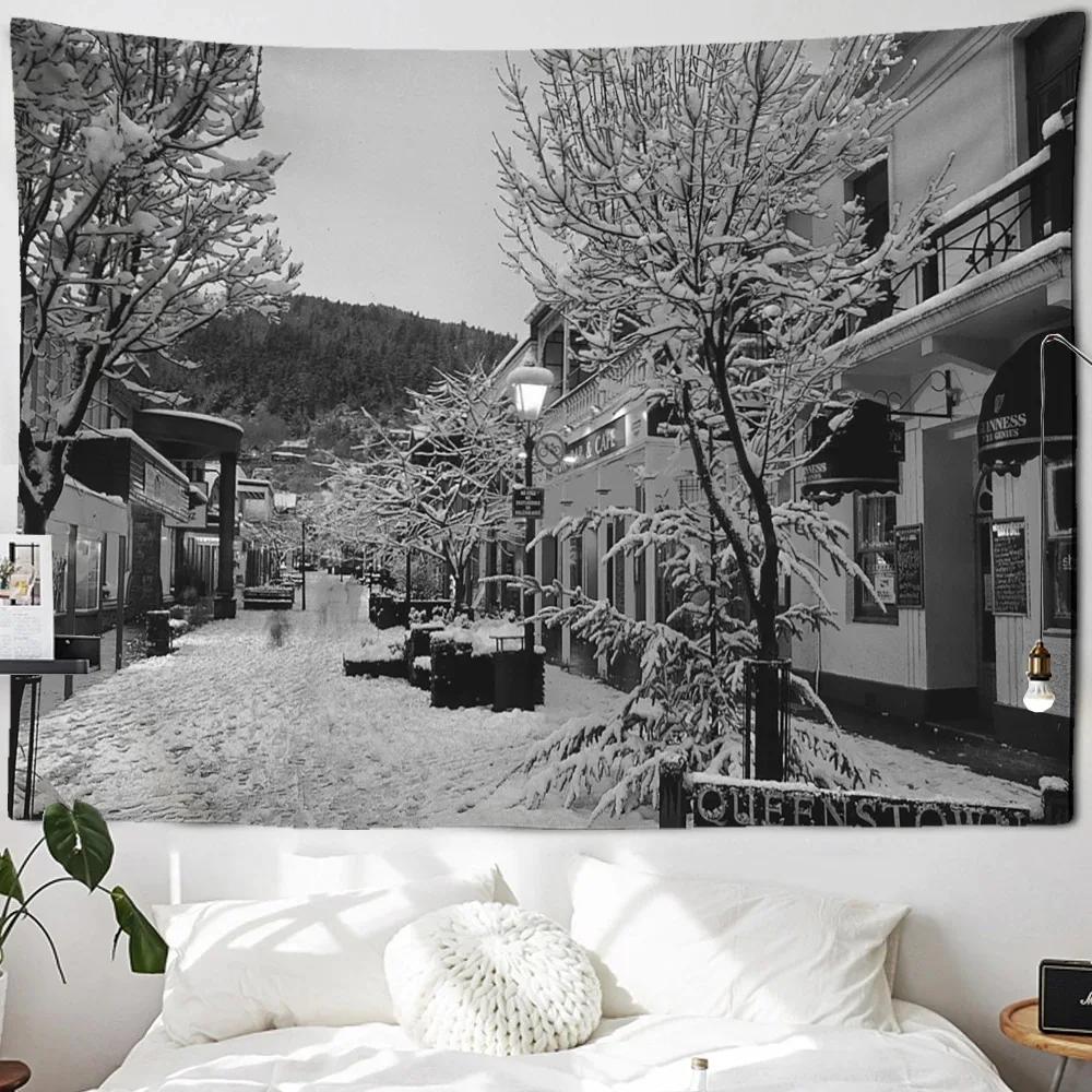 Christmas Snowman Tapestry Bedroom Living Room Home Wall Decoration