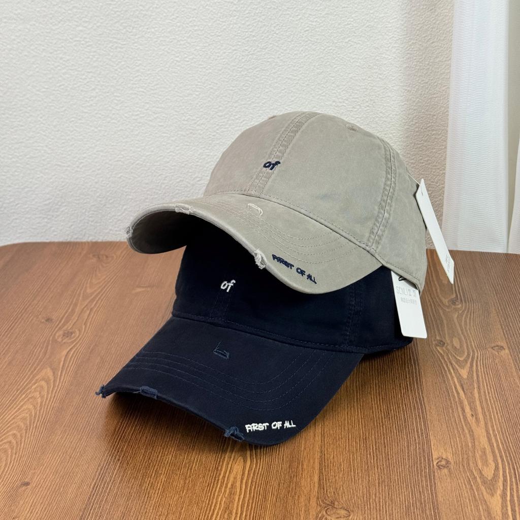 Fashion Hat of Embroidery Korean Retro Pure Cotton Senli Baseball Cap Men's Big Head Circumference Personality Hole Cap Women's Fashion Casual