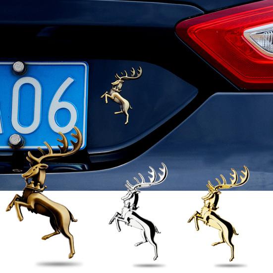 Galvanické pokovování 3D znaku Tvar jelena Silná Viskozita Nerezový Odolný vůči vyblednutí Dekorace vozu Kompaktní karoserie 3D Odznak pro auto