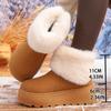 Fashion Fashion Faux Fur Mix Color Snow Boots Women 2025 Autumn Non Slip Thick Bottom Wedge Heel Ankle Boots Warm Short Plush Booties