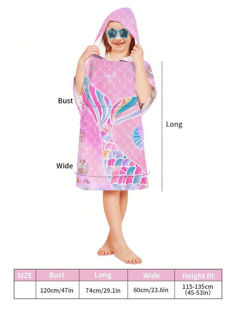 Baby Cartoon Printing Bathrobe Girls Unicorn Beach Towel Boy Shark Dinosaur Bath Towel Kids Hooded Cape Towel Children Bath Item