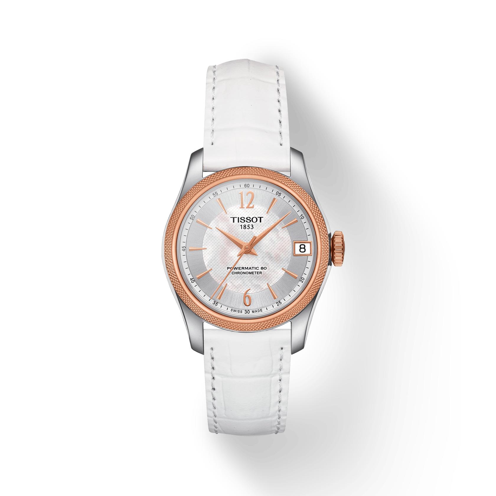 

Tissot Leather Strap white mother of pearl Dial Men s Fashion Watch T108.208.26.117.00 білий