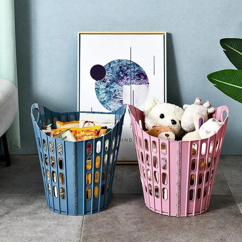 Foldable Wall-mounted Storage Basket High-capacity Laundry Collapsible Dirty Clothes Organizer Durable with Handle for Home