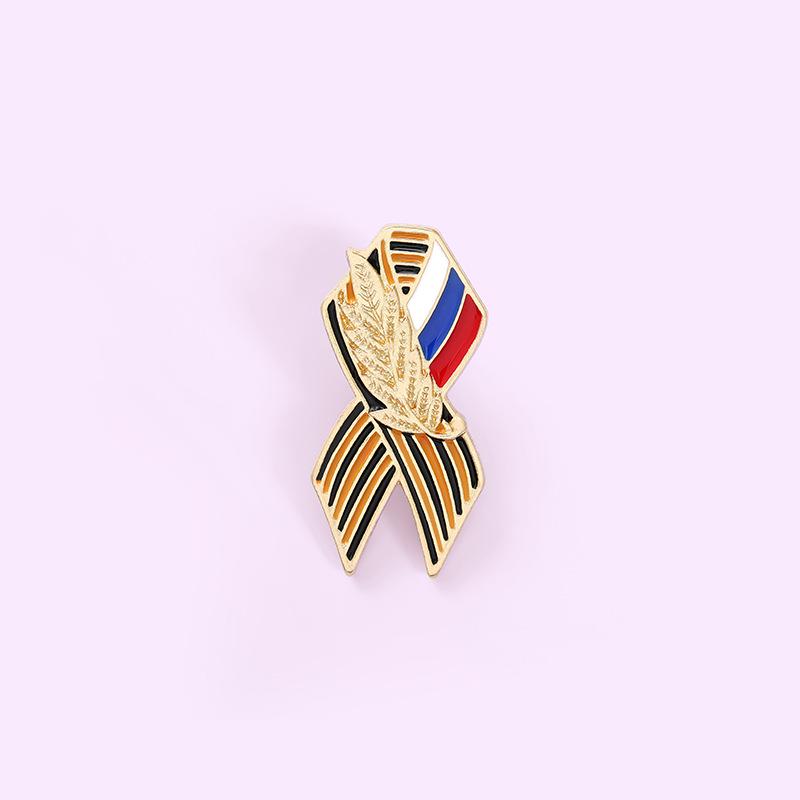 Simple Creative Wheat Stripe Lapel Pin Brooch Enamel Metal Badge