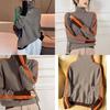 Geometrischer Strickpullover mit Farbblock-Kanten für Damen Herbst