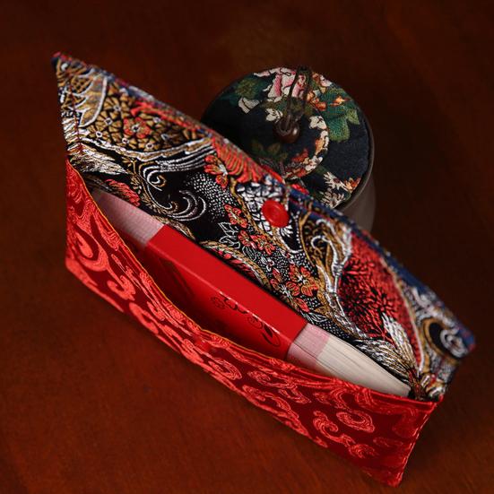 Hochzeit Umschlag Blickfang Zarte Textur Stoff Chinesische Rote Umschläge Geschenkkarte für Neujahr